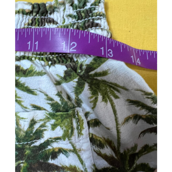 Briggs White Tropical Palm Tree Print Linen Blend Shorts, Size M - Picture 6 of 7